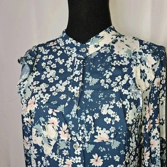 Shoshanna Petra Long- Sleeve Flounce Hem Mini Cottagecore Floral Dress Sz 4 - Picture 4 of 15